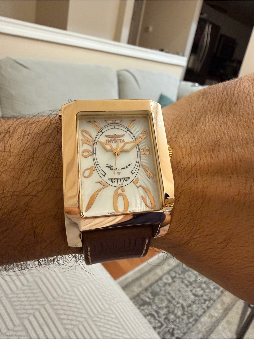 Rare Invicta Times Square 2413 Gold Swiss Automatic ETA 2824 Flip Case Watch - Picture 2 of 12